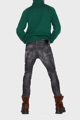 Dsquared2 - Dsquared2 Streç Pamuklu Düşük Bel Skinny Skater Jeans Erkek Kot Pantolon S71LB1088 S30357 900 SİYAH (1)