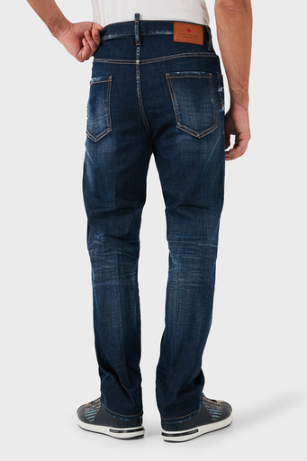 Dsquared2 Streç Pamuklu Regular Fit Normal Bel Boru Paça Jeans Erkek Kot Pantolon S74LB1422 S30342 470 LACİVERT