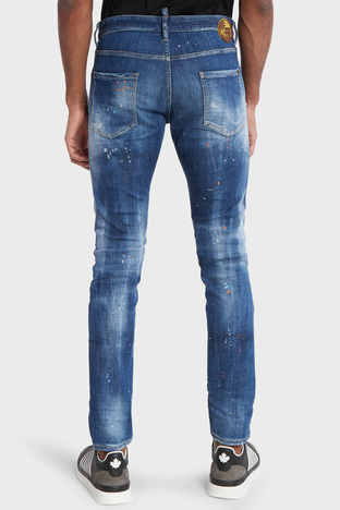 Dsquared2 - Dsquared2 Streç Pamuklu Skinny Fit Jeans Erkek Kot Pantolon S71LB1364 S30872 470 LACİVERT (1)