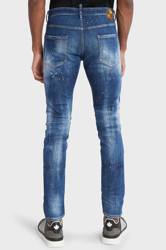 Dsquared2 Streç Pamuklu Skinny Fit Jeans Erkek Kot Pantolon S71LB1364 S30872 470 LACİVERT