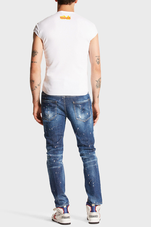 Dsquared2 - Dsquared2 Streç Pamuklu Skinny Fit Jeans Erkek Kot Pantolon S71LB1412 S30872 470 LACİVERT (1)