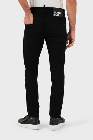 Dsquared2 - Dsquared2 Streç Pamuklu Slim Fit Dar Paça Jeans Erkek Kot Pantolon S71LB1350 S30564 900 SİYAH (1)