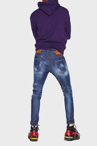 Dsquared2 - Dsquared2 Streç Pamuklu Super Twinky Skinny Fit Jeans Erkek Kot Pantolon S71LB1110 S30789 470 LACİVERT (1)