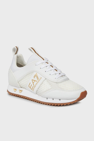 Ea7 - EA7 Bağcıklı Logolu Sneaker Unisex Ayakkabı X8X027 XK050 T603 BEYAZ-GOLD (1)