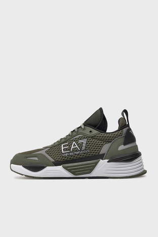 Ea7 - EA7 Bağcıklı Logolu Sneaker Unisex Ayakkabı X8X159 XK379 T665 HAKİ-SİYAH (1)