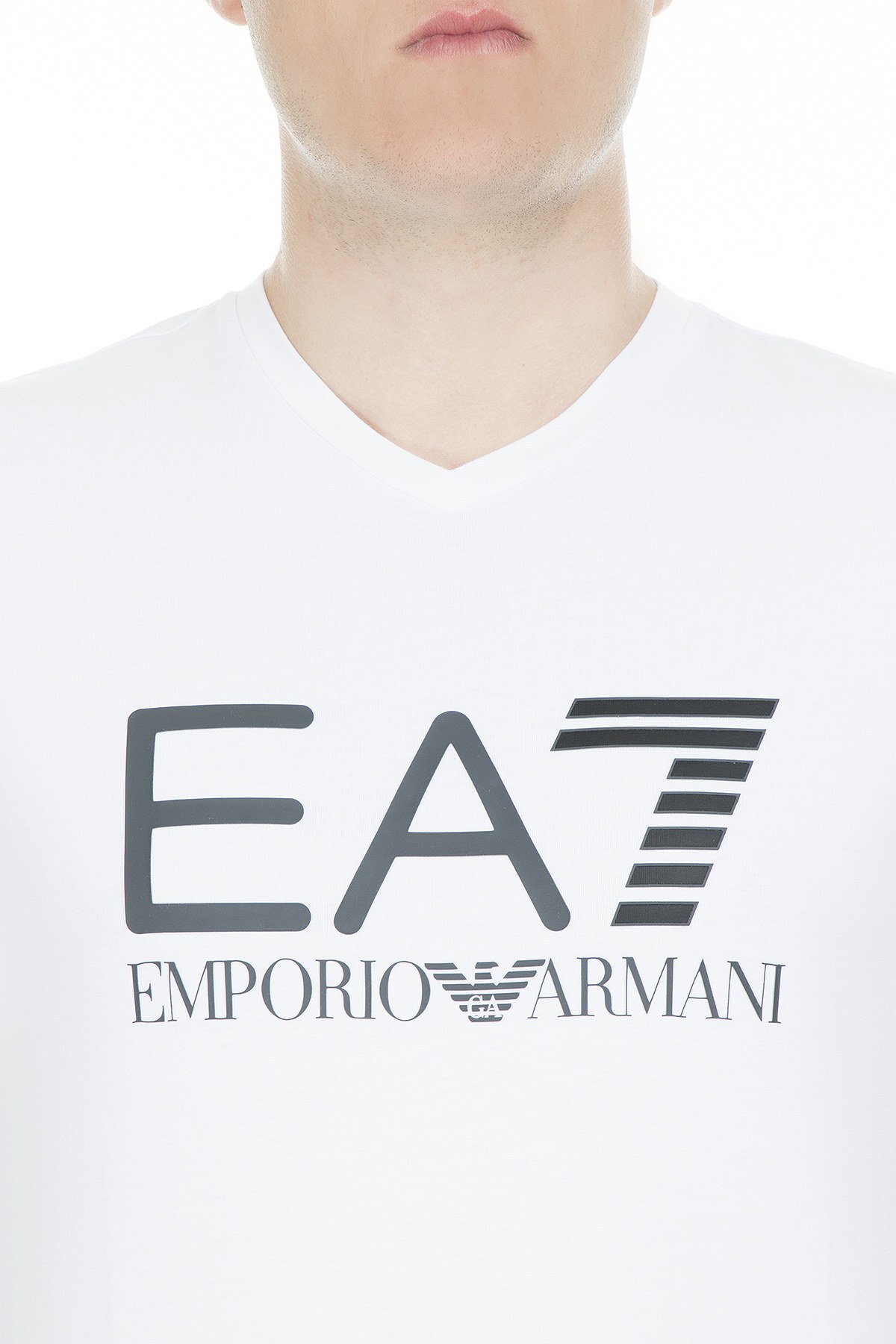 EA7 Erkek T Shirt 3GPT02 PJ03Z 1100 BEYAZ