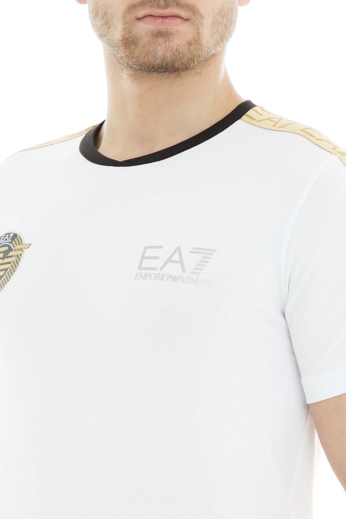 EA7 Erkek T Shirt 3GPT34 PJL2Z 1100 BEYAZ