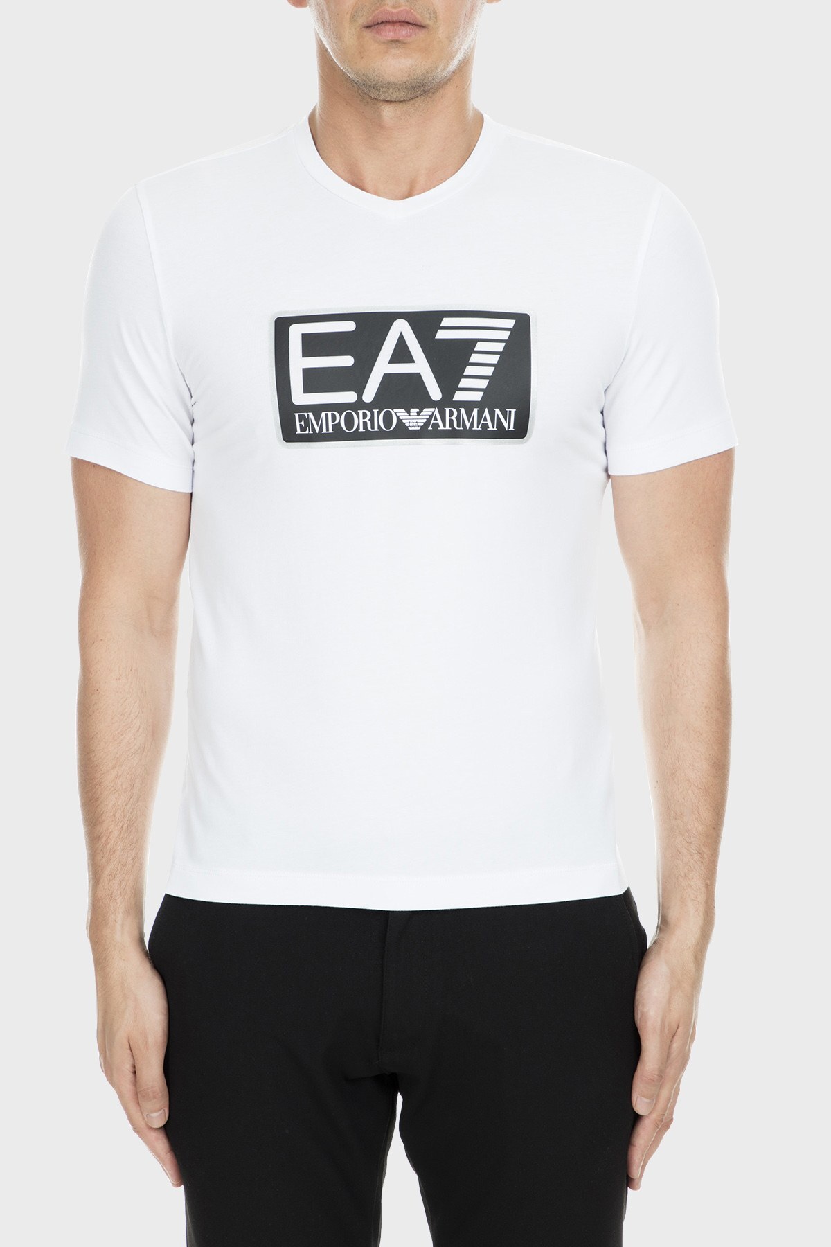 EA7 Erkek T Shirt 6ZPT57 PJ03Z 1100 BEYAZ