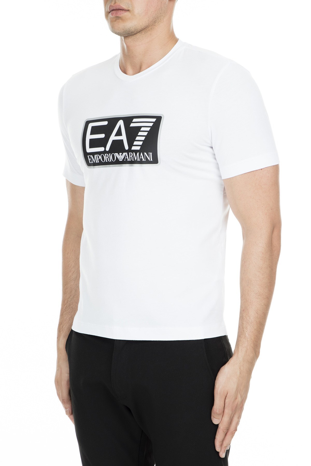 EA7 Erkek T Shirt 6ZPT57 PJ03Z 1100 BEYAZ