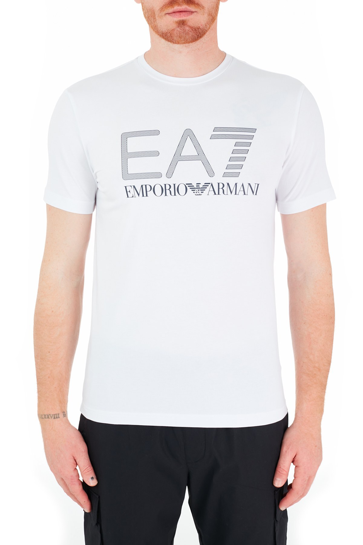 EA7 Erkek T Shirt 3KPT62 PJ03Z 1100 BEYAZ