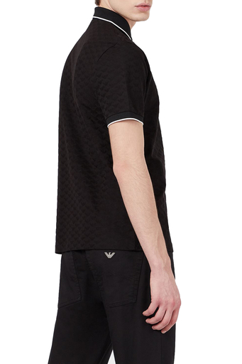 Emporio Armani % 100 Pamuk Düğmeli Erkek Polo Yaka T Shirt 8N1FP0 1JHWZ 0999 SİYAH