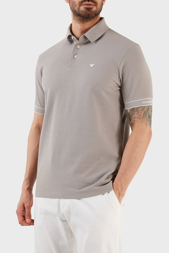 Emporio Armani % 100 Pamuk Regular Fit Düğmeli Erkek Polo T Shirt 3R1F67 1JCYZ 06A4 GRİ