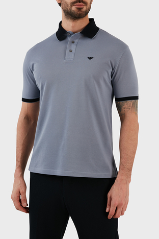 Emporio Armani - Emporio Armani % 100 Pamuk Regular Fit Düğmeli Erkek Polo T Shirt 3R1F70 1JTKZ 0796 GRİ