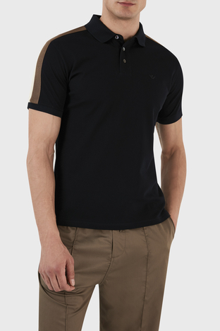 Emporio Armani - Emporio Armani % 100 Pamuk Regular Fit Düğmeli T Shirt Erkek Polo 3R1F72 1JTKZ 0920 LACİVERT