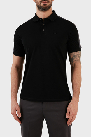 Emporio Armani - Emporio Armani % 100 Pamuk Regular Fit Düğmeli T Shirt Erkek Polo 3R1F72 1JTKZ 0999 SİYAH