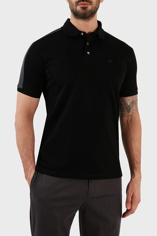 Emporio Armani - Emporio Armani % 100 Pamuk Regular Fit Düğmeli T Shirt Erkek Polo 3R1F72 1JTKZ 0999 SİYAH (1)
