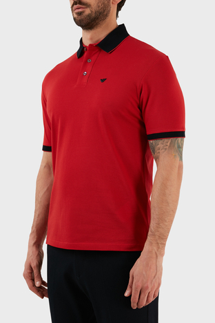 Emporio Armani - Emporio Armani % 100 Pamuk Regular Fit Erkek Polo T Shirt 3R1F70 1JTKZ 0277 KIRMIZI (1)