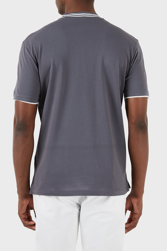 Emporio Armani % 100 Pamuk Regular Fit Fermuarlı Erkek Polo Yaka T Shirt 3D1FM7 1JTKZ 0639 GRİ