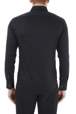 Emporio Armani - Emporio Armani Baskılı Düz Yaka Pamuklu Erkek Gömlek A1CC2P A140C 998 SİYAH (1)