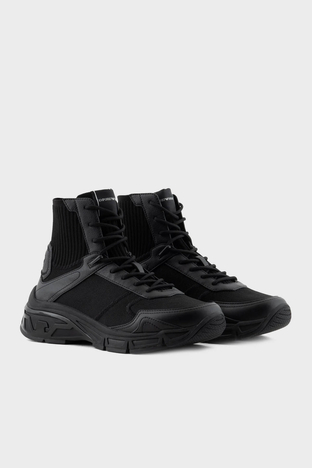 Emporio Armani - Emporio Armani Bilekli Sneaker Erkek Ayakkabı X4Z124 XN947 A083 SİYAH (1)