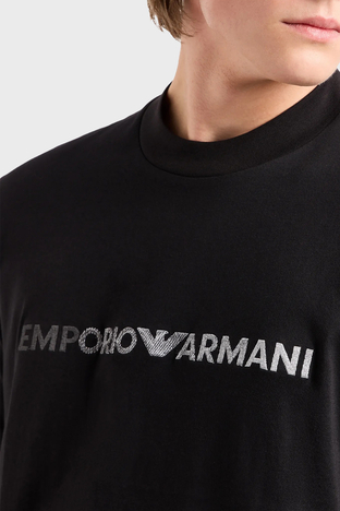 Emporio Armani - Emporio Armani Bisiklet Yaka % 100 Pamuk Regular Fit Erkek T Shirt 3D1TG3 1JPZZ 0057 SİYAH (1)