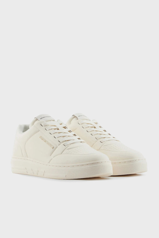 Emporio Armani - Emporio Armani Deri Logolu Sneaker Bayan Ayakkabı X3X227 XF805 00894 BEYAZ (1)