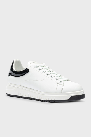 Emporio Armani - Emporio Armani Deri Sneaker Erkek Ayakkabı X4X264 XN818 D611 BEYAZ (1)