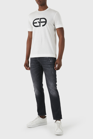Emporio Armani - Emporio Armani J06 Düşük Bel Slim Fit Jeans Erkek Kot Pantolon 3D1J06 1D06Z 0007 SİYAH