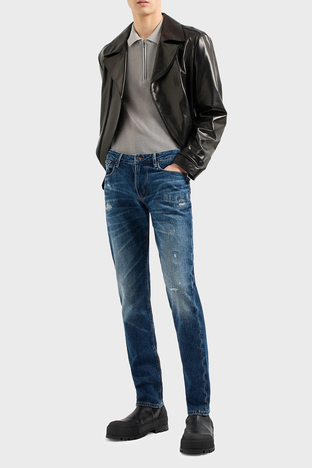 Emporio Armani - Emporio Armani J06 Düşük Bel Slim Fit Jeans Erkek Kot Pantolon 3D1J06 1D06Z 0942 LACİVERT