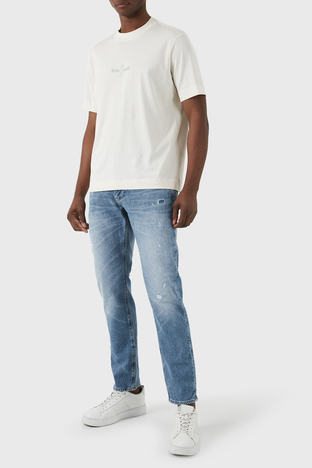 Emporio Armani - Emporio Armani J06 Düşük Bel Slim Fit Jeans Erkek Kot Pantolon 3D1J06 1D06Z 0943 Buz Mavi