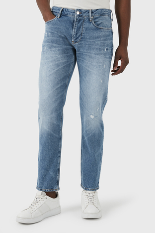 Emporio Armani - Emporio Armani J06 Düşük Bel Slim Fit Jeans Erkek Kot Pantolon 3D1J06 1D06Z 0943 Buz Mavi (1)