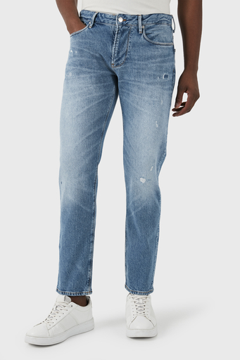 Emporio Armani J06 Düşük Bel Slim Fit Jeans Erkek Kot Pantolon 3D1J06 1D06Z 0943 Buz Mavi