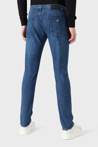 Emporio Armani - Emporio Armani J06 Pamuklu Düşük Bel Regular Fit Düz Paça Jeans Erkek Kot Pantolon 8N1J06 1D85Z 0943 MAVİ (1)