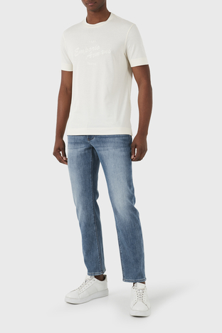 Emporio Armani - Emporio Armani J06 Slim Fit Düşük Bel Düz Paça Jeans Erkek Kot Pantolon 3D1J06 1DRPZ 0943 MAVİ