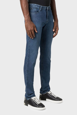 Emporio Armani - Emporio Armani J06 Slim Fit Düşük Bel Jeans Erkek Kot Pantolon 8N1J06 1D16Z 0942 LACİVERT (1)