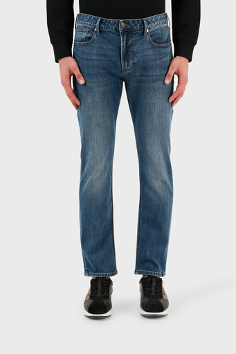 Emporio Armani J06 Slim Fit Vintage Comfort Jeans Erkek Kot Pantolon 6R1J06 1DRHZ 0942 LACİVERT