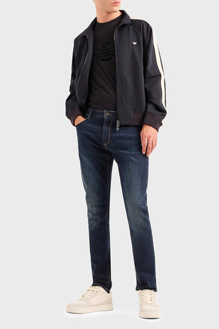 Emporio Armani - Emporio Armani J06 Slim Fit Vintage Effect Comfort Jeans Erkek Kot Pantolon 6R1J06 1DRHZ 0941 LACİVERT