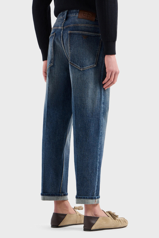 Emporio Armani - Emporio Armani J69 Düşük Bel Loose Fit Boru Paça Jeans Erkek Kot Pantolon 3D1J69 1DRMZ 0942 LACİVERT (1)