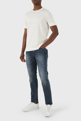 Emporio Armani - Emporio Armani J75 Düşük Bel Slim Fit Jeans Erkek Kot Pantolon 3D1J75 1DRNZ 0942 MAVİ