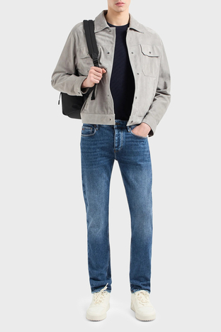 Emporio Armani - Emporio Armani J75 Slim Fit Düşük Bel Jeans Erkek Kot Pantolon 3D1J75 1D01Z 0942 LACİVERT
