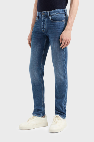 Emporio Armani - Emporio Armani J75 Slim Fit Düşük Bel Jeans Erkek Kot Pantolon 3D1J75 1D01Z 0942 LACİVERT (1)