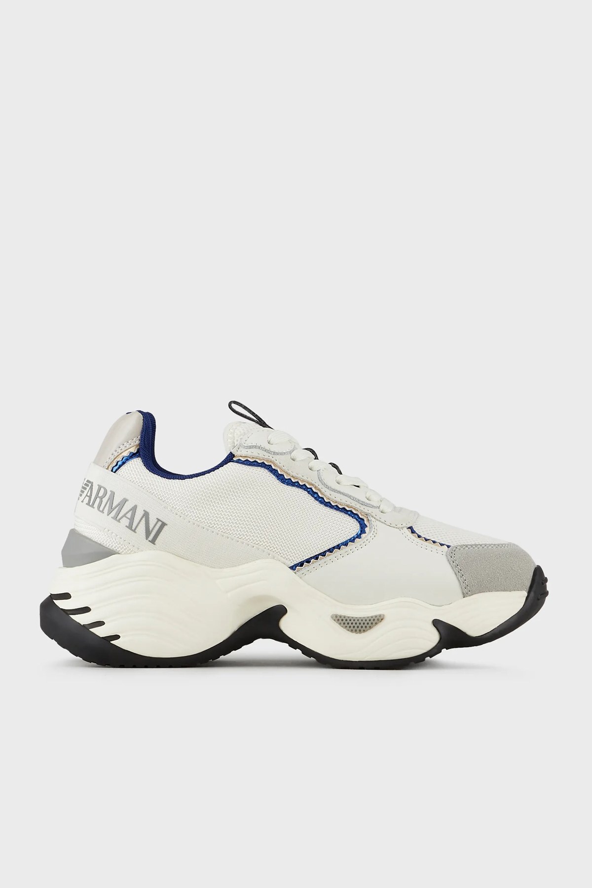 Emporio Armani Kalın Tabanlı Sneaker Bayan Ayakkabı X3X140 XM059 Q520 KREM-LACIVERT