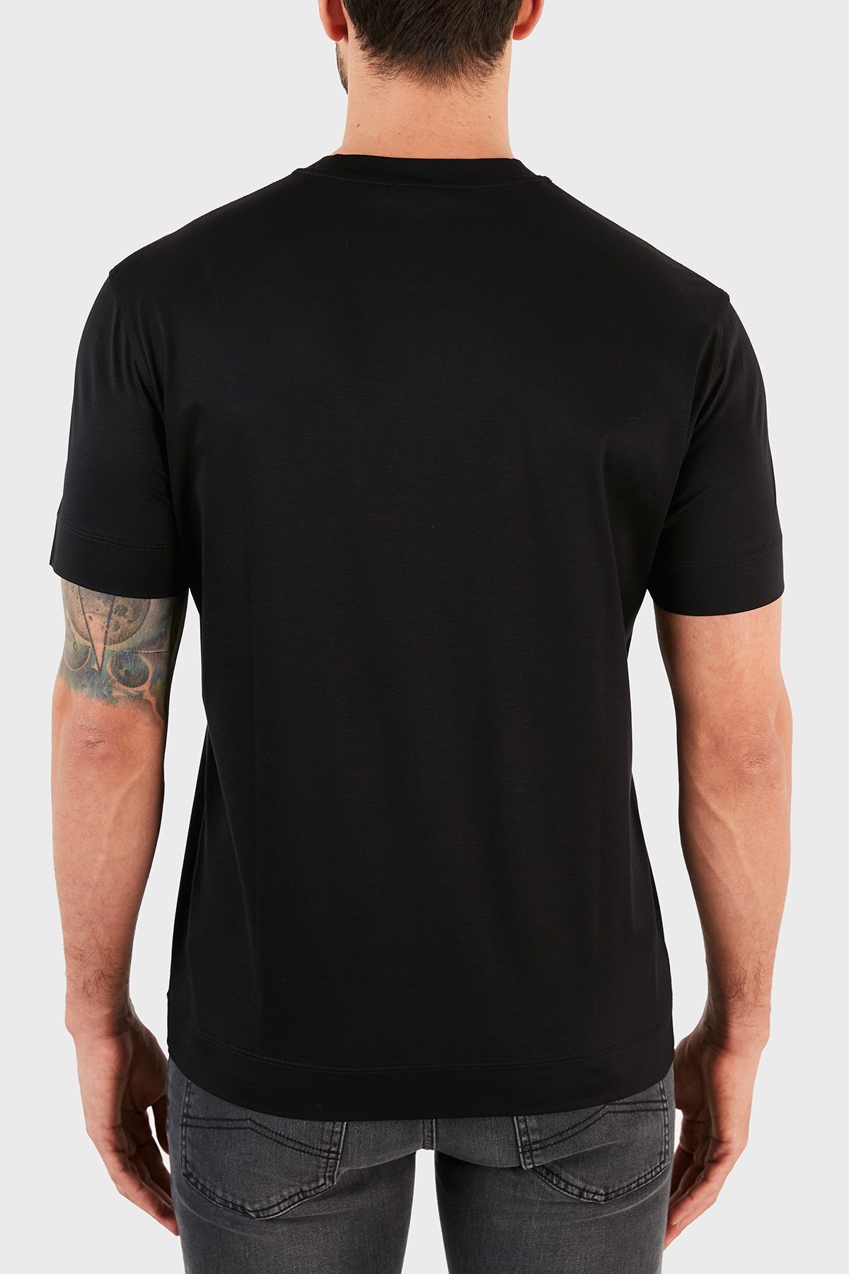 Emporio Armani Logo Baskılı Bisiklet Yaka Erkek T Shirt S 3K1TQ0 1JUVZ 0999 SİYAH