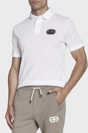 Emporio Armani - Emporio Armani Logo Baskılı Slim Fit Pamuklu Erkek Polo T Shirt 6L1FB9 1JTKZ 0100 BEYAZ