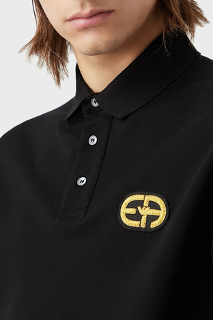 Emporio Armani - Emporio Armani Logo Baskılı Slim Fit Pamuklu Erkek Polo T Shirt 6L1FB9 1JTKZ 0999 SİYAH (1)