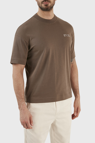 Emporio Armani - Emporio Armani Logolu Bisiklet Yaka % 100 Pamuk Regular Fit Erkek T Shirt 3R1TT5 1JWZZ 0440 TOPRAK (1)