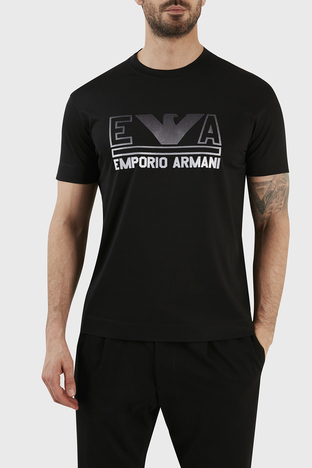 Emporio Armani - Emporio Armani Logolu Bisiklet Yaka Regular Fit Erkek T Shirt 3R1TC4 1JUVZ 0098 SİYAH