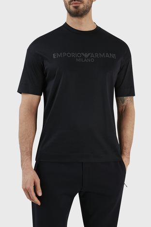 Emporio Armani - Emporio Armani Logolu Bisiklet Yaka Regular Fit Erkek T Shirt 3R1TDF 1JUVZ 0920 LACİVERT (1)