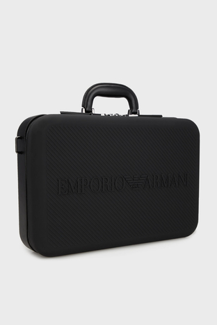 Emporio Armani - Emporio Armani Logolu Çıkarılabilir Omuz Askılı Erkek Çanta Y4P367 YQ81I 80001 SİYAH (1)