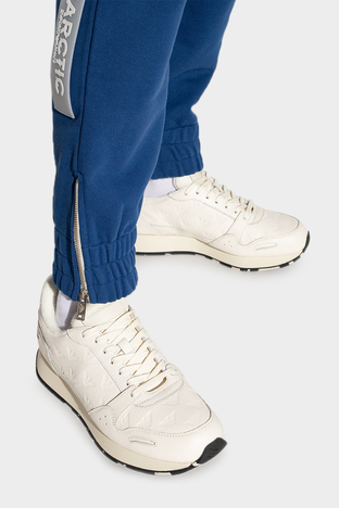 Emporio Armani - Emporio Armani Logolu Deri Sneaker Erkek Ayakkabı X4X596 XN328 M801 BEYAZ (1)